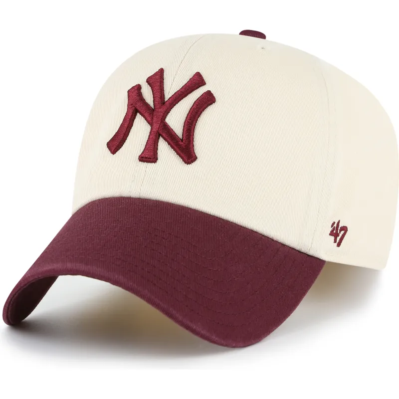 cepice-zaoblena-bezova-nastavitelny-clean-up-two-tone-no-loop-label-new-york-yankees-mlb-47-brand