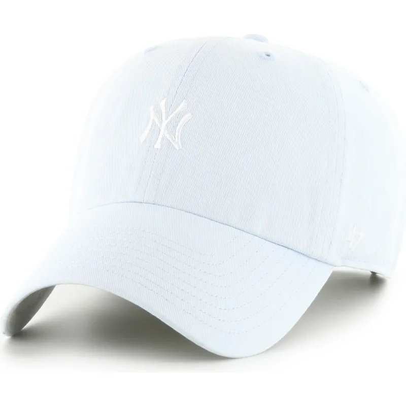 47-brand-curved-brim-clean-up-base-runner-new-york-yankees-mlb-light-blue-adjustable-cap