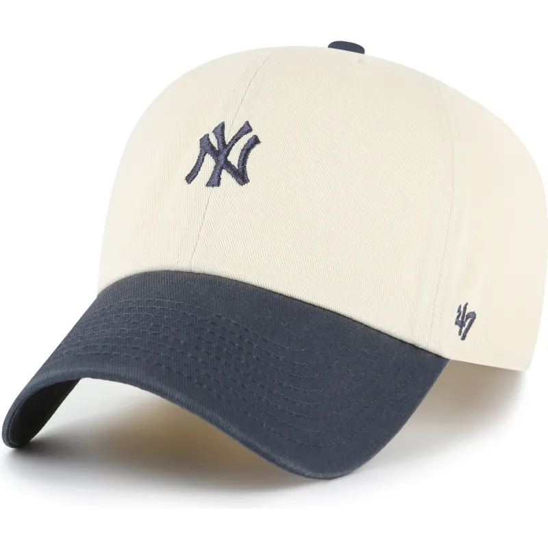 bojd-keps-beige-och-marinbla-justerbar-clean-up-base-runner-two-tone-new-york-yankees-mlb-fran-47-brand