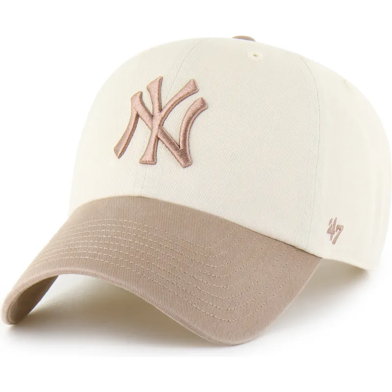 cepice-zaoblena-bezova-nastavitelny-clean-up-two-tone-no-loop-label-new-york-yankees-mlb-47-brand