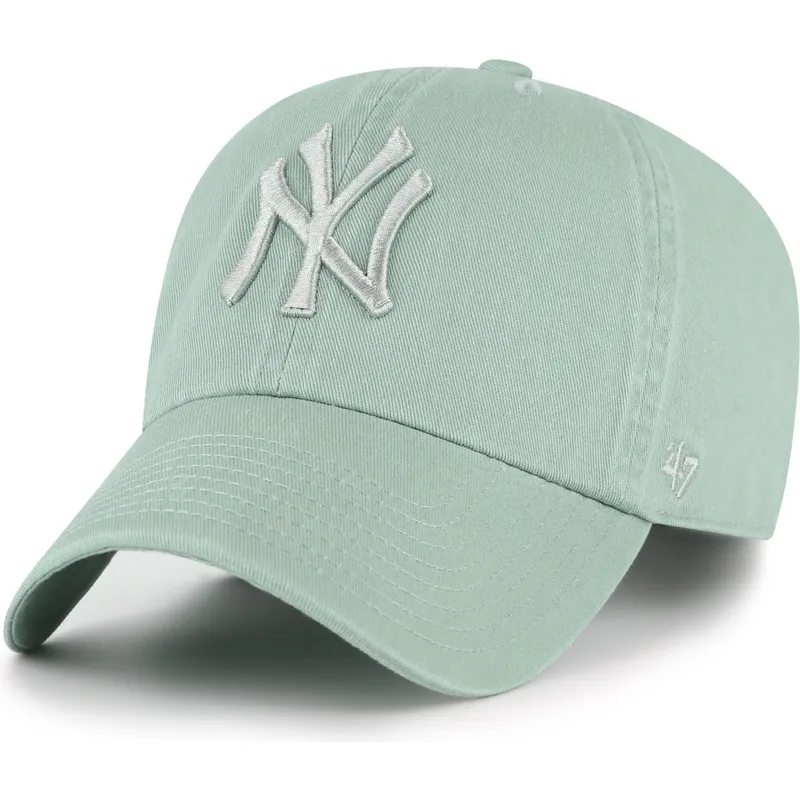 cepice-zaoblena-zelena-nastavitelny-clean-up-no-loop-label-new-york-yankees-mlb-47-brand