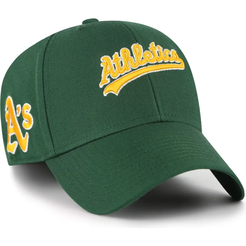 cepice-zaoblena-zelena-nastavitelny-mvp-ballpark-script-shot-oakland-athletics-mlb-47-brand