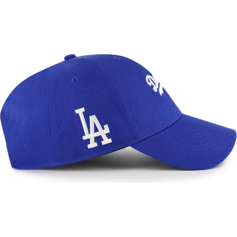 blaue-verstellbare-gebogene-kappe-mvp-ballpark-script-shot-der-los-angeles-dodgers-mlb-von-47-brand