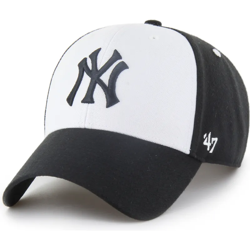 svart-och-vit-bojd-keps-snapback-mvp-replica-sure-shot-fran-new-york-yankees-mlb-av-47-brand