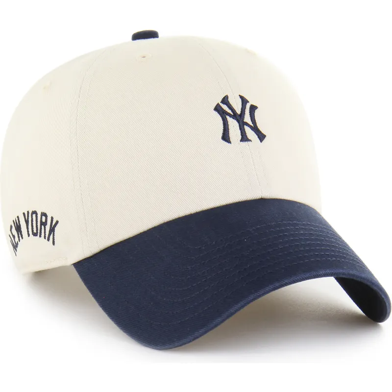 cap-zaoblena-beige-adjustable-strap-clean-up-base-runner-sure-shot-two-tone-new-york-yankees-mlb-47-brand