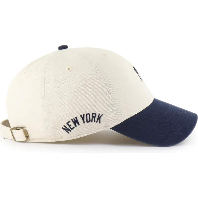 cap-zaoblena-beige-adjustable-strap-clean-up-base-runner-sure-shot-two-tone-new-york-yankees-mlb-47-brand