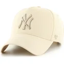 beige-gebogene-snapback-kappe-mit-beigem-logo-mvp-dt-sure-shot-two-tone-cotton-der-new-york-yankees-mlb-von-47-brand