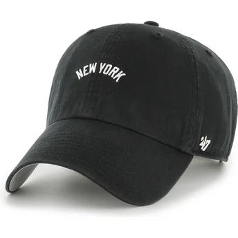 Schwarze verstellbare Curved Cap Clean Up Base Runner Script der New York Yankees MLB von 47 Brand