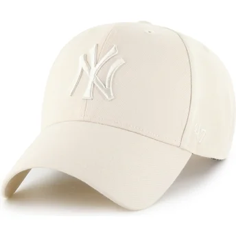 Gorra curva beige snapback con logo beige MVP de New York Yankees MLB de 47 Brand
