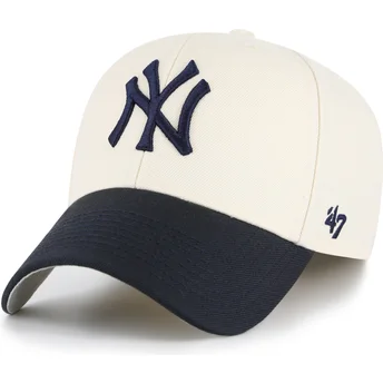 Čepice zaoblená béžová nastavitelný pásek MVP Two Tone New York Yankees MLB 47 Brand