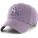 47-brand-curved-brim-purple-logo-clean-up-iris-new-york-yankees-mlb-purple-adjustable-cap