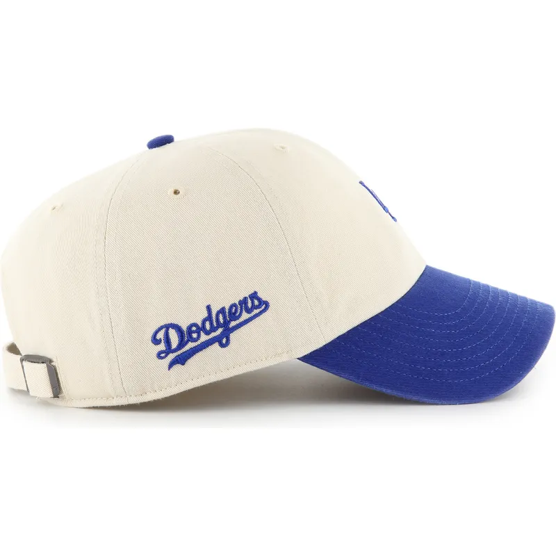 cap-zaoblena-beige-adjustable-strap-clean-up-base-runner-sure-shot-two-tone-los-angeles-dodgers-mlb-47-brand cap-zaoblena-beige-adjustable-strap-clean-up-base-runner-sure-shot-two-tone-los-angeles-dodgers-mlb-47-brand