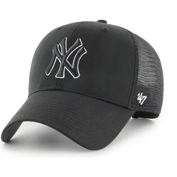 Schwarze Trucker-Kappe mit schwarzem Outline-Logo MVP Branson von New York Yankees MLB von 47 Brand