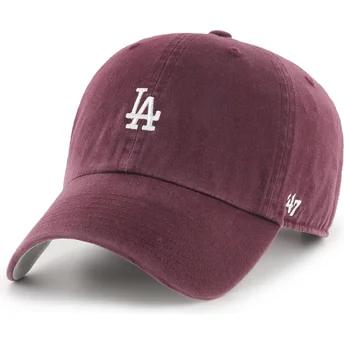 Gebogene kastanienbraune verstellbare Kappe Clean Up Base Runner der Los Angeles Dodgers MLB von 47 Brand