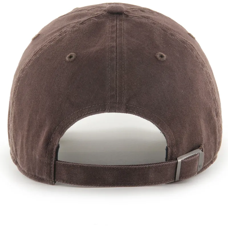 47-brand-curved-brim-clean-up-base-runner-mini-logo-new-york-yankees-mlb-brown-adjustable-cap