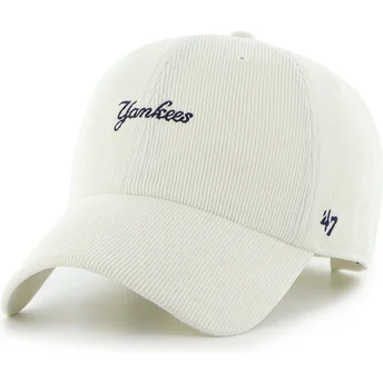 Cap zaoblená beige adjustable strap Clean Up Mini Script Cord New York Yankees MLB 47 Brand