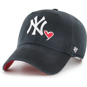 Cap zaoblená black adjustable strap Clean Up Heart Icon New York Yankees MLB 47 Brand