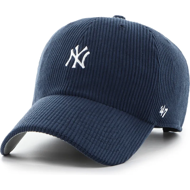 cap-zaoblena-navy-blue-adjustable-strap-clean-up-cord-base-runner-new-york-yankees-mlb-47-brand