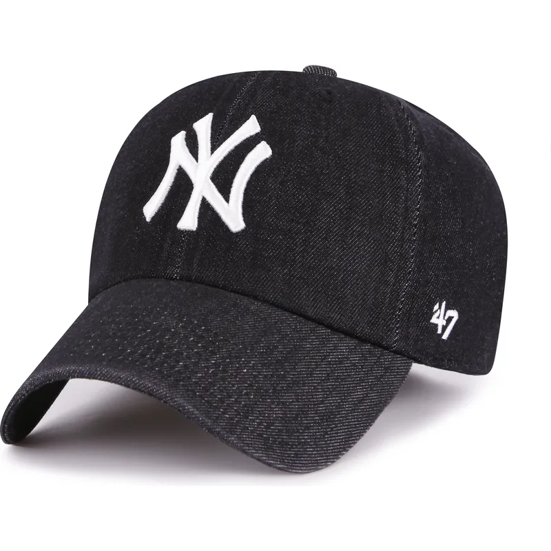svart-justerbar-kurvad-keps-clean-up-lennon-fran-new-york-yankees-mlb-av-47-brand
