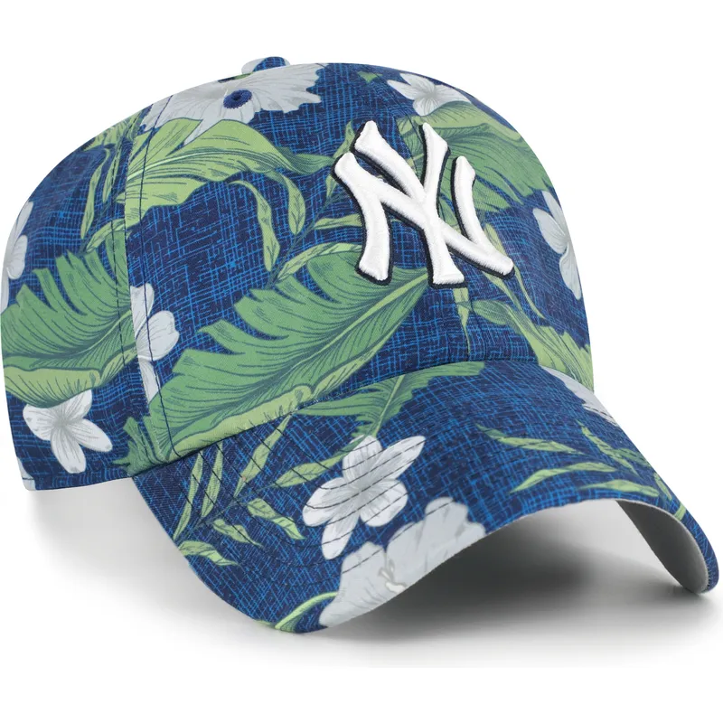 47-brand-curved-brim-clean-up-beach-side-new-york-yankees-mlb-navy-blue-adjustable-cap