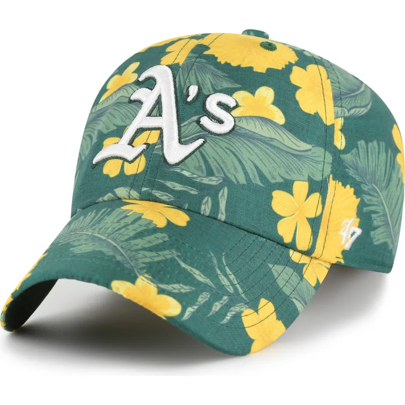 cap-zaoblena-green-adjustable-strap-clean-up-beach-side-oakland-athletics-mlb-47-brand