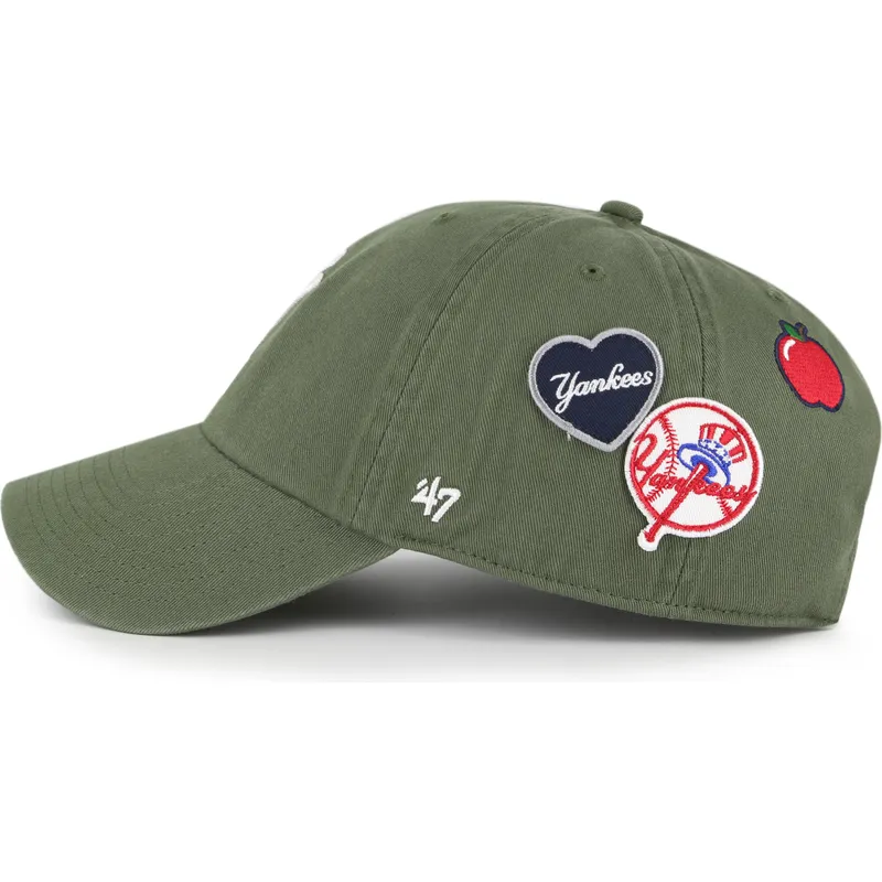 cepice-zaoblena-zelena-nastavitelny-clean-up-badges-new-york-yankees-mlb-47-brand