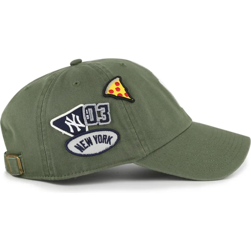 47-brand-curved-brim-clean-up-badges-new-york-yankees-mlb-green-adjustable-cap