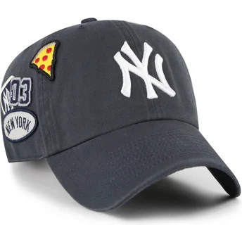 Marinblå böjd keps justerbar Clean Up Badges Vintage av New York Yankees MLB från 47 Brand