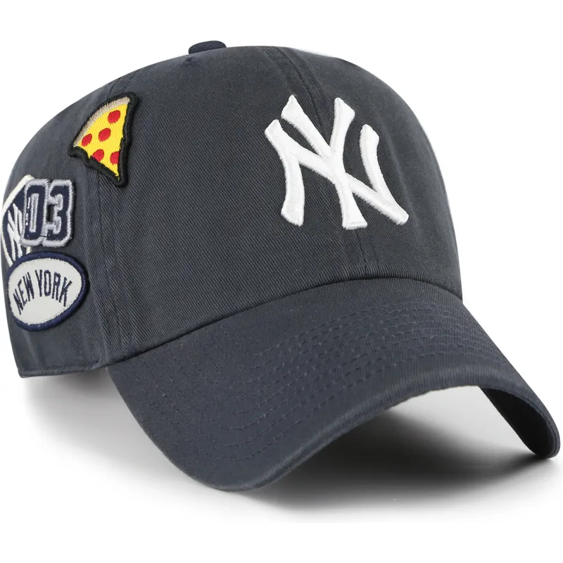 marineblaue-verstellbare-curved-cap-clean-up-badges-vintage-der-new-york-yankees-mlb-von-47-brand