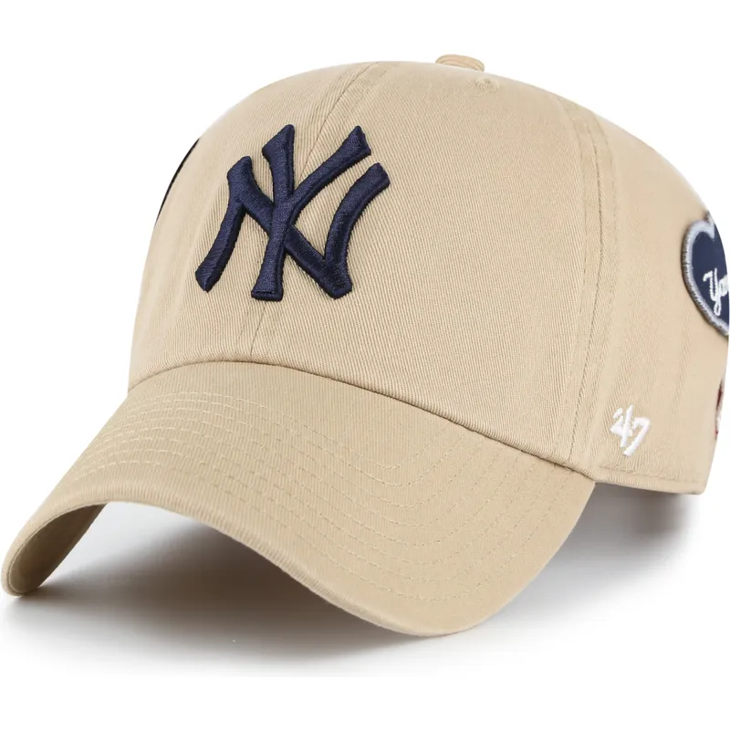 cepice-zaoblena-khaki-nastavitelny-clean-up-badges-new-york-yankees-mlb-47-brand