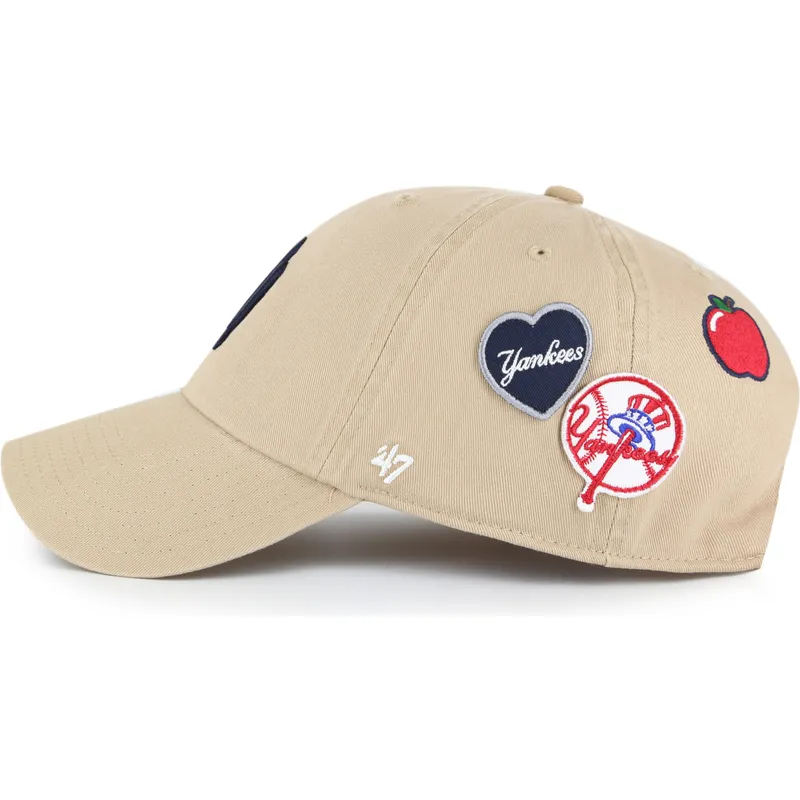 cepice-zaoblena-khaki-nastavitelny-clean-up-badges-new-york-yankees-mlb-47-brand