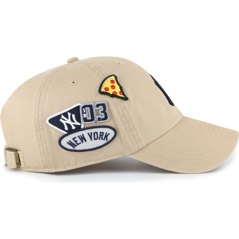 cepice-zaoblena-khaki-nastavitelny-clean-up-badges-new-york-yankees-mlb-47-brand