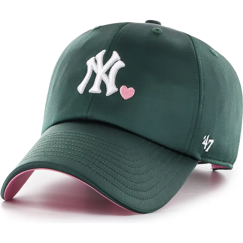 grune-verstellbare-gebogene-kappe-clean-up-with-love-der-new-york-yankees-mlb-von-47-brand