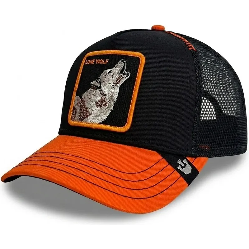 gorra-trucker-negra-y-naranja-lobo-solo-wolf-fab-farm-de-goorin-bros