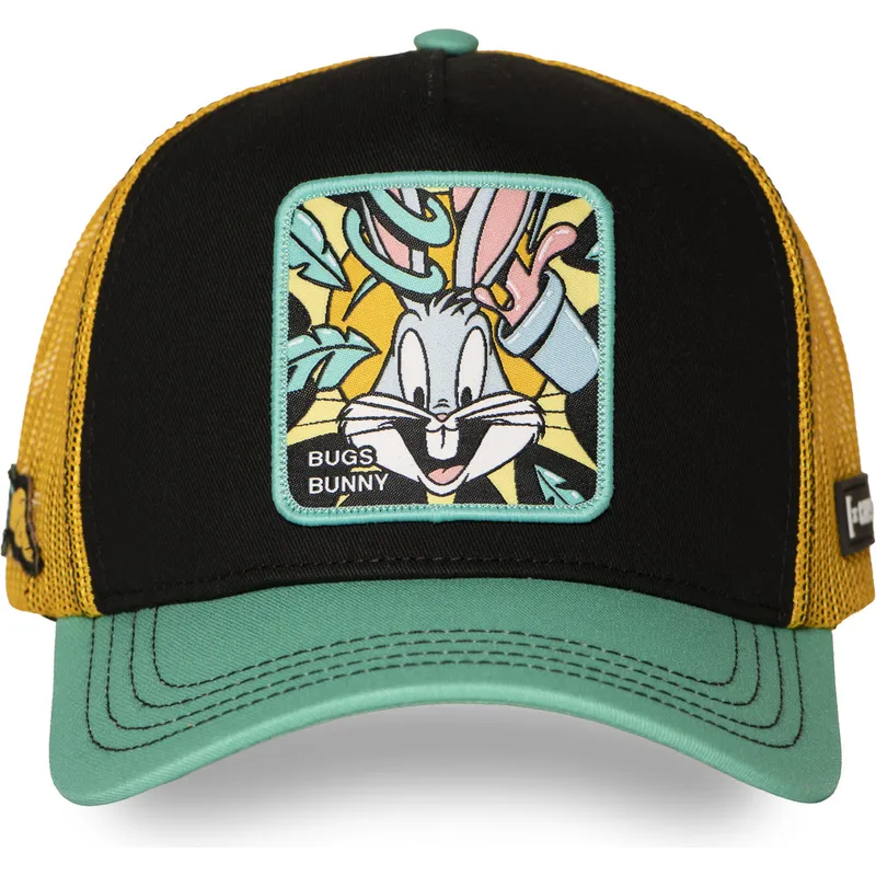 schwarze-gelbe-und-grune-trucker-kappe-bugs-bunny-loo13-bugb-looney-tunes-von-capslab