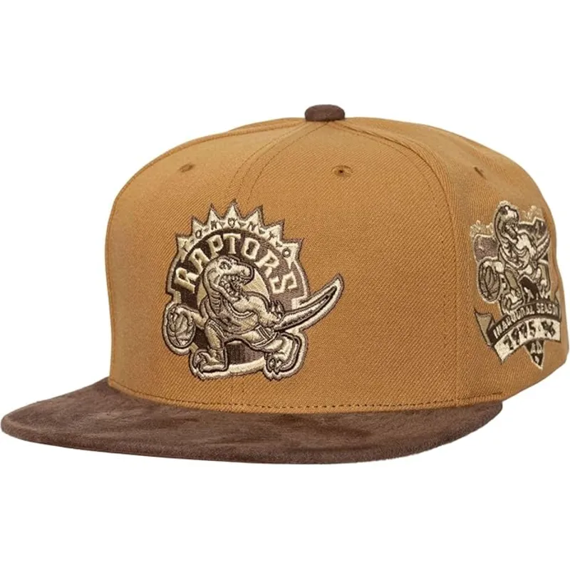brun-justerbar-platt-keps-coffee-strapback-fran-toronto-raptors-nba-av-mitchell-ness