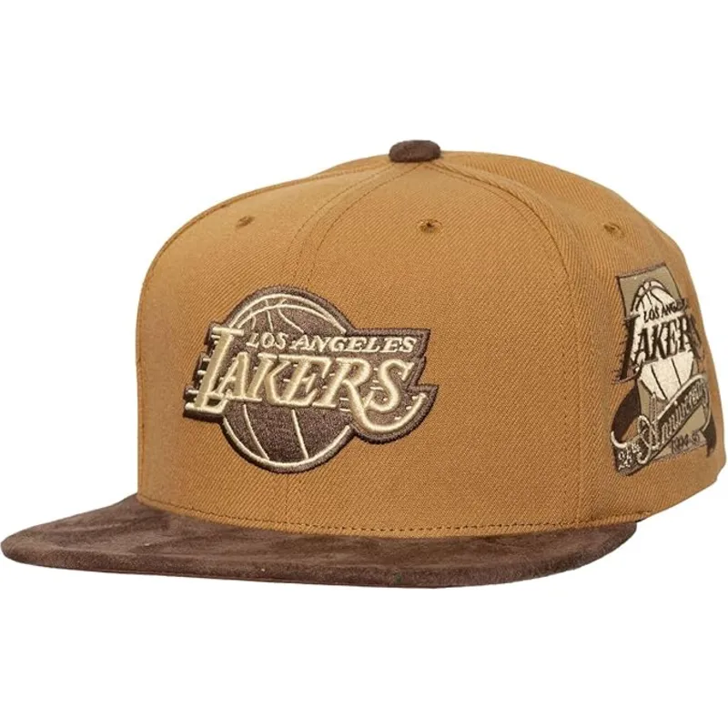 brun-justerbar-flat-keps-coffee-strapback-fran-los-angeles-lakers-nba-av-mitchell-ness