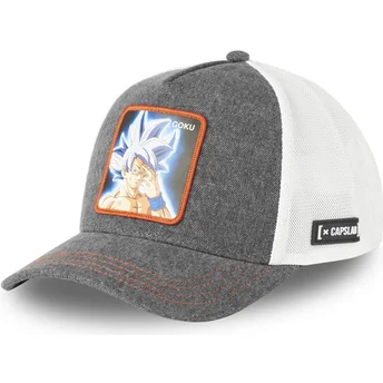 Trucker Cap grau und weiß Son Goku Ultra Instinct DBS8...