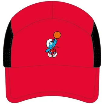 Rote gebogene Snapback-Kappe SMU2 DUNB Die Schlümpfe von Capslab