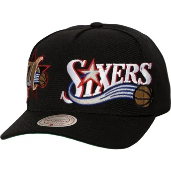 Čepice zaoblená černá snapback Busted Pro Philadelphia 76ers NBA Mitchell & Ness
