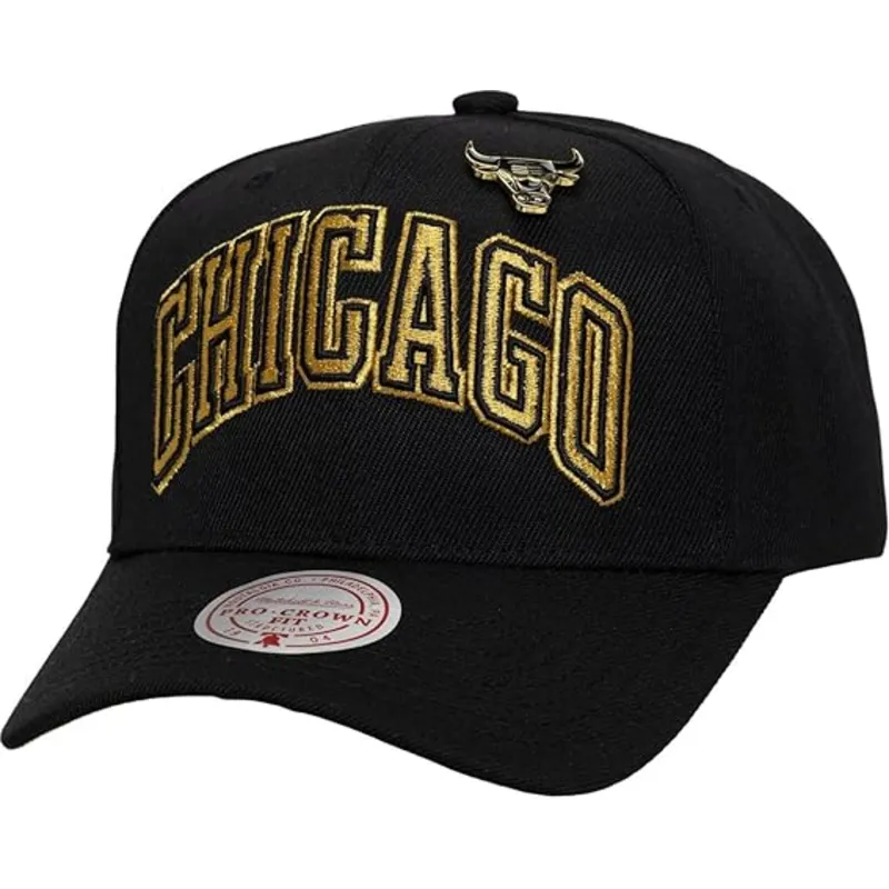cap-zaoblena-black-snapback-pinned-gold-pro-chicago-bulls-nba-mitchell-ness cap-zaoblena-black-snapback-pinned-gold-pro-chicago-bulls-nba-mitchell-ness