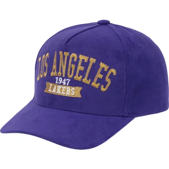 Cap zaoblená violet snapback Shady Suede Pro Los Angeles Lakers NBA Mitchell & Ness
