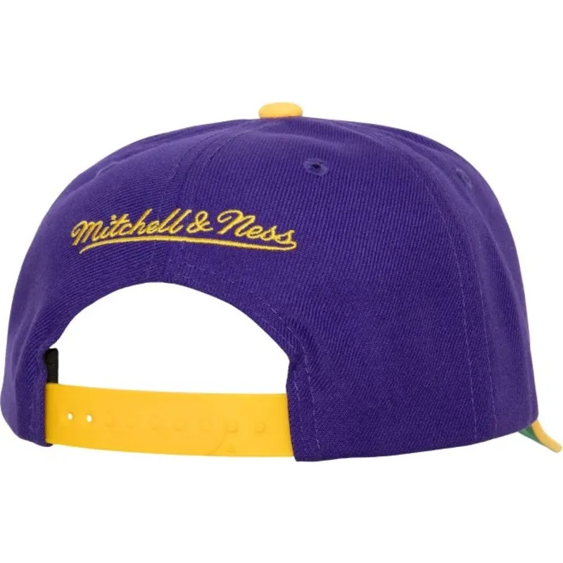 violeta-snapback-team-script-20-pro-los-angeles-lakers-nba-mitchell-ness