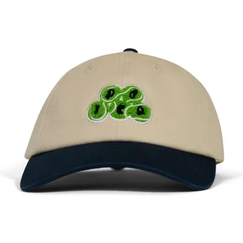Böjd keps beige och marinblå justerbar Tennisballs från Pica Pica