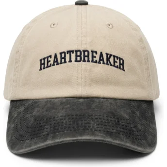 Böjd keps beige och svart justerbar Heartbreaker från Pica Pica