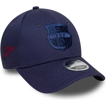 Marinblå böjd keps snapback för barn 9FORTY M-Crown Graphic från FC Barcelona LALIGA av New Era