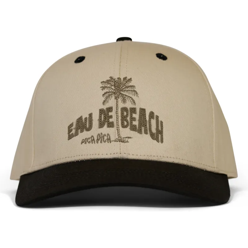 pica-pica-curved-brim-eau-de-beach-beige-and-black-snapback-cap