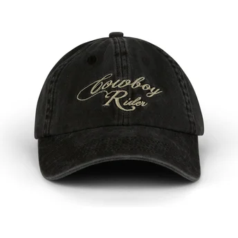 Pica Pica Curved Brim Cowboy Rider Washed Black Adjustable Cap
