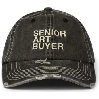 Svart böjd justerbar keps Senior Art Buyer Washed från Pica Pica