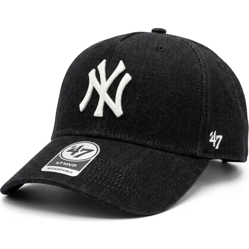 cap-zaoblena-black-snapback-mvp-dt-denim-new-york-yankees-mlb-47-brand